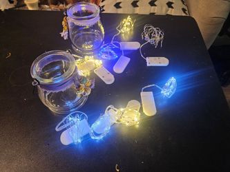 Jar and string lights