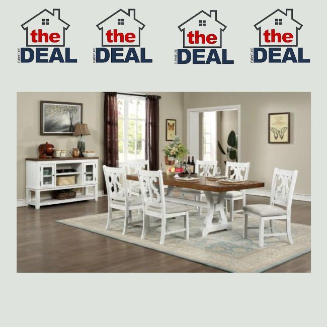 SOLID-WOOD 7-PC DINING SET: OVER-STOCK CLEARANCE