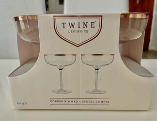Copper Rimmed Crystal Coupes