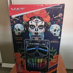 YAT 8” Portable Bluetooth Speaker w/ LED Lights - New in Box