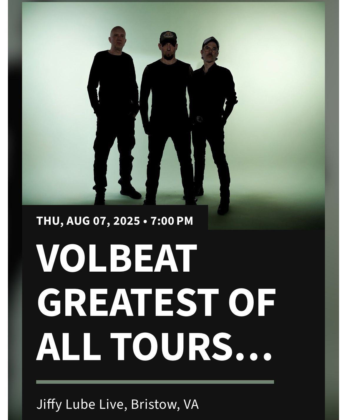2 VOLBEAT and Halestorm Concert Tickets