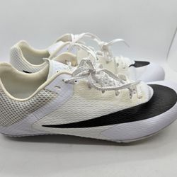Nike Zoom Rival Sprint Track Spikes Shoes Men's 8.5 White Black DC8753-100 NEW