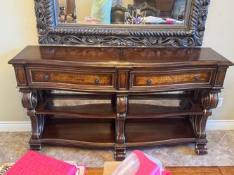 Hooker Brand Wood Console Table with Drawers