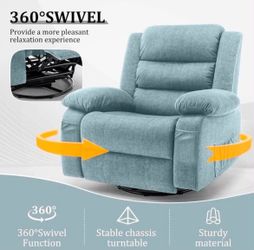 New- Rocking Chair with Massage and Heat, Wide Rocker Chair, 360°Swivel