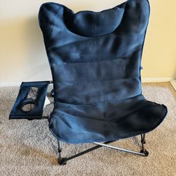 Ozark Trail Oversized Relax Plush Chair with Side Table – 2 Pack, Blue