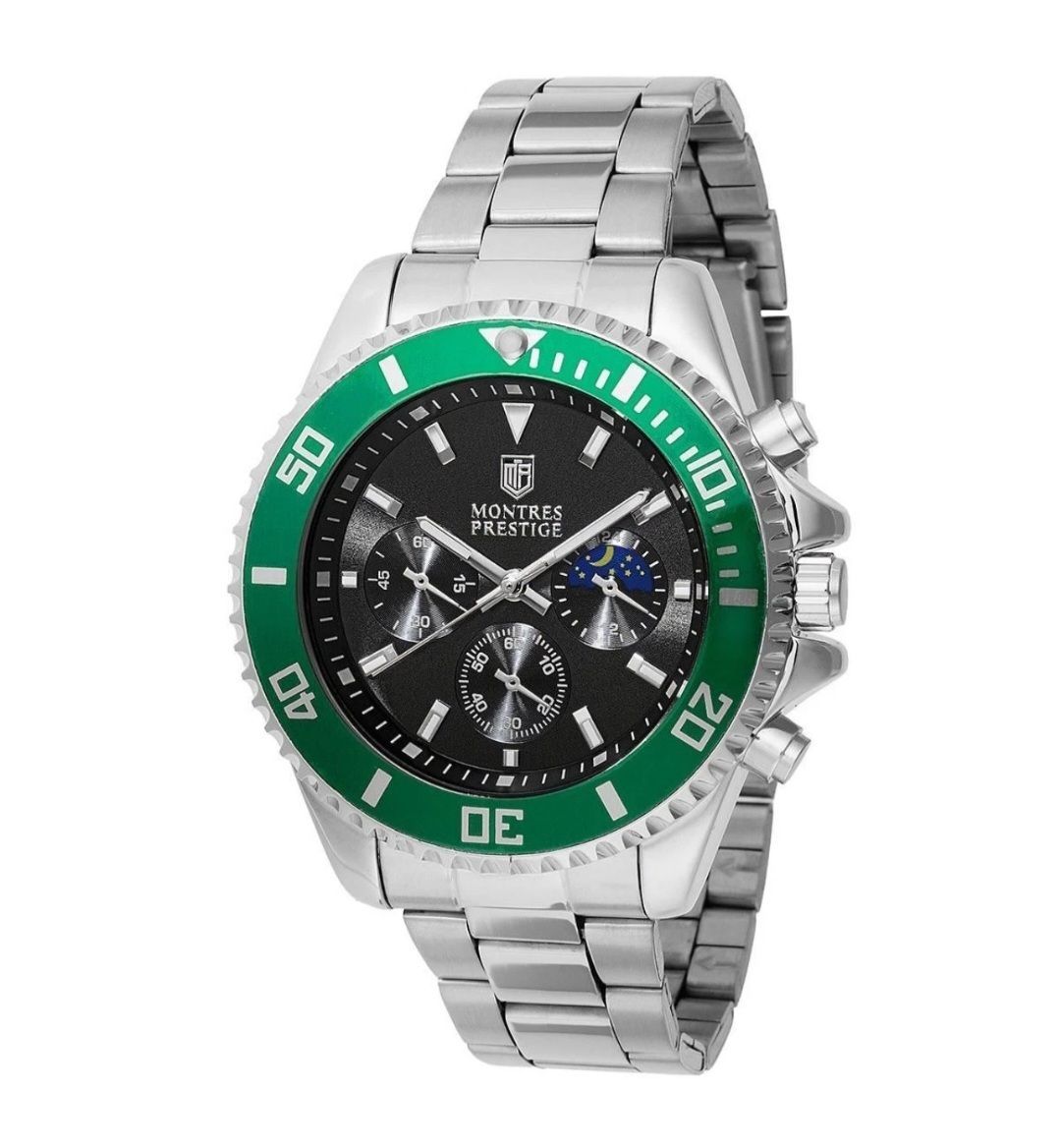 Montres Prestige by Invicta MPW-0088 Silver Watch Black Dial