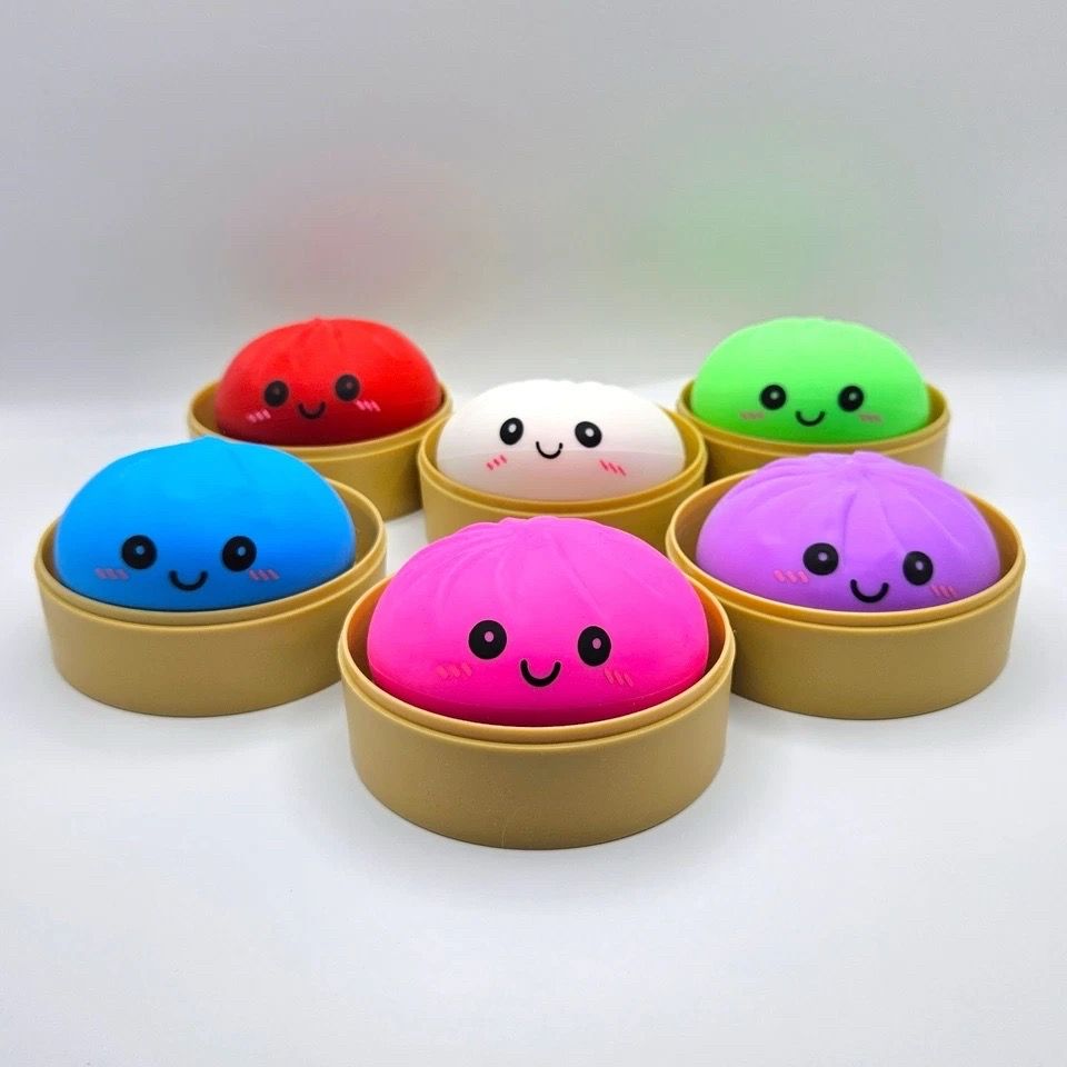 Kawaii Mystery Rainbow Dumpling Squishy Bun Stress Relief Toy