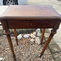 Wood Side Table with Drawer