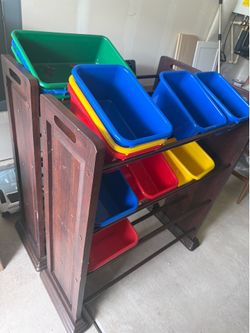 Kids Toy Storage Organizers with Colorful Bins