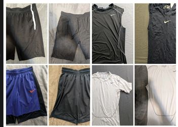 8 MENS NIKE PIECES DRI FIT TOPS COMPRESSION SHORTS MEDIUM SMALL BUNDLE LOT