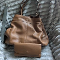 Coach Tote Bag And Matching Wallet 