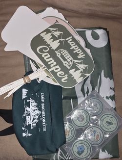 Camp Bachelorette - Banner, Pins, Photo Props, Fanny Pack