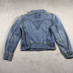 Levi's Iconic Type 1 Denim Jacket Blue Button Up Denim Jacket Size L Distressed