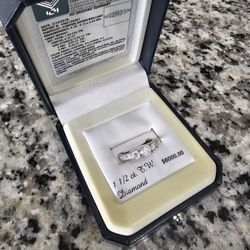 Diamond Engagement Ring 14K White Gold 1.5 CT TW 0.55 CT Center Stone