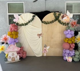 Fairy First birthday backdrop Fairy Fourth birthday backdrop