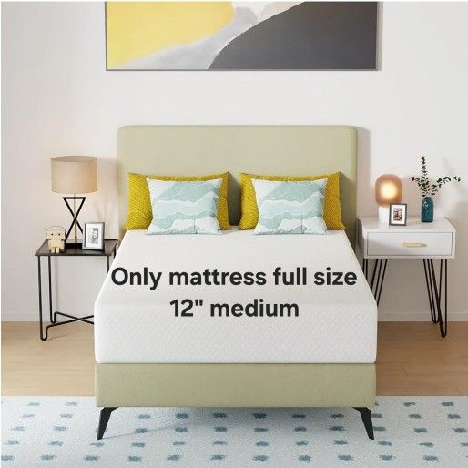 Full Mattress 12 inch Gel Memory Foam Mattress Medium Firm Cool Sleep