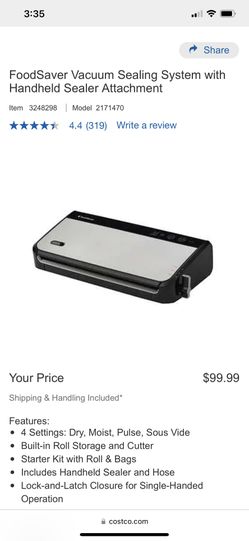 FoodSaver Vacuum Sealing System with Handheld Sealer Attachment