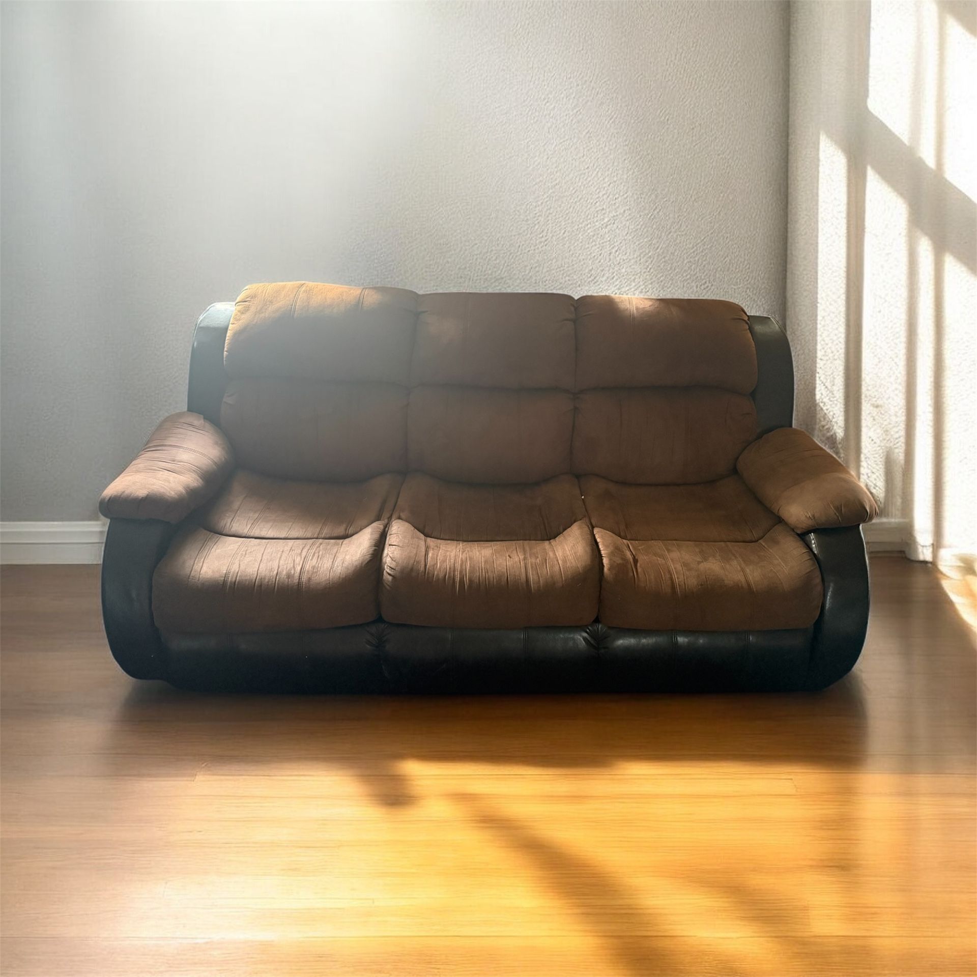 Brown Sofa Bed + Two End Tables — $75 (Must Go ASAP!)