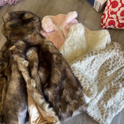 Lot Of 4 Cachcach Faux Fur Jackets And Vests Over $500 In Coats