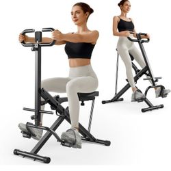 Squat Machine for Home, Foldable Exercise Equipment, Squat Rowing Machine with 3 High-Strength Resistance Band