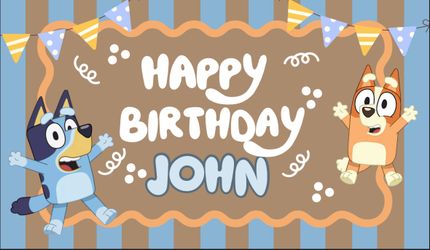 Bluey 60x35 Birthday Banner