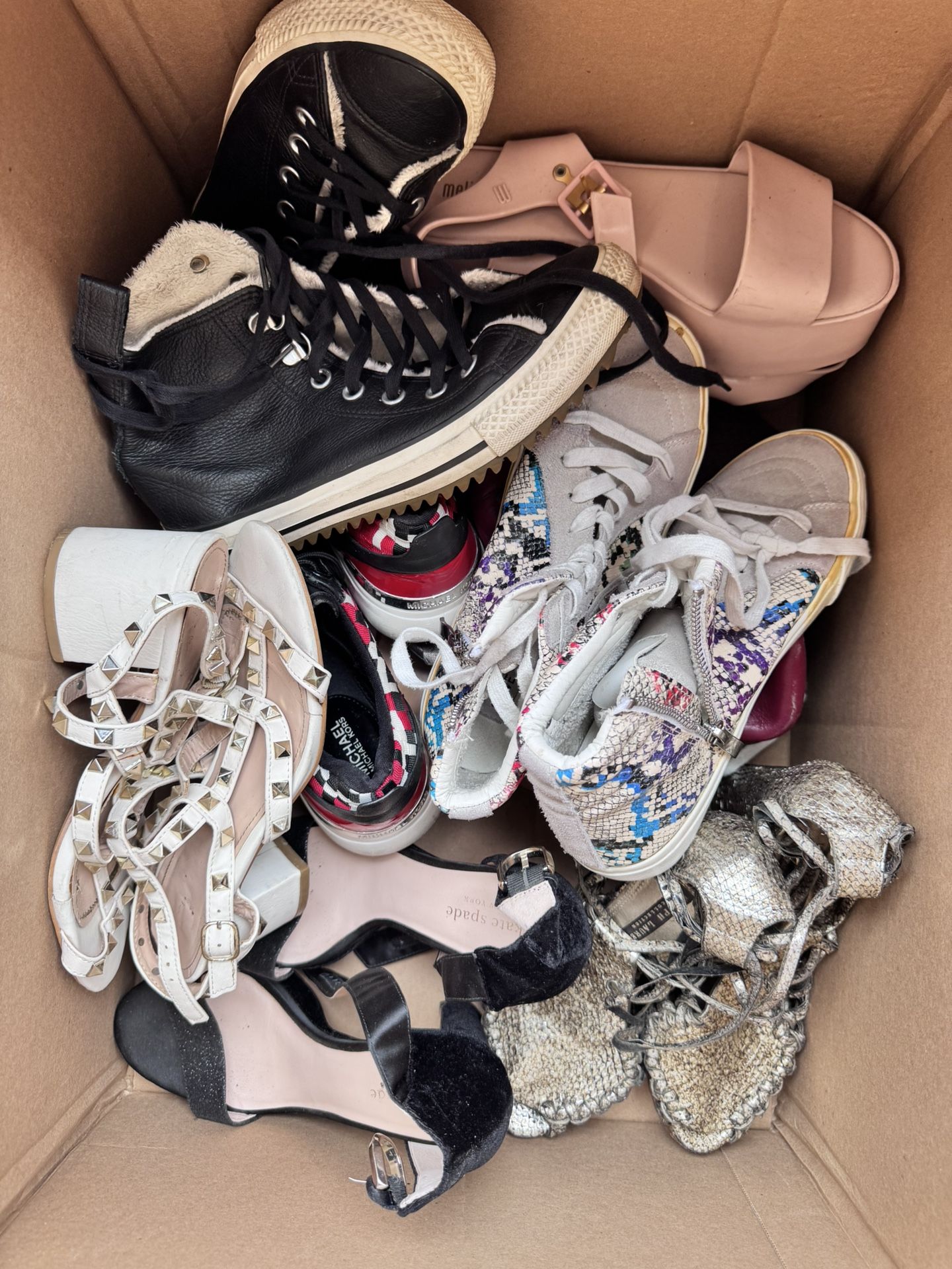Mix Of Shoes 7-8 Size, Sandals, Heels, Sneakers
