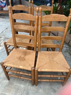 Rush wicker chair Greek cafe