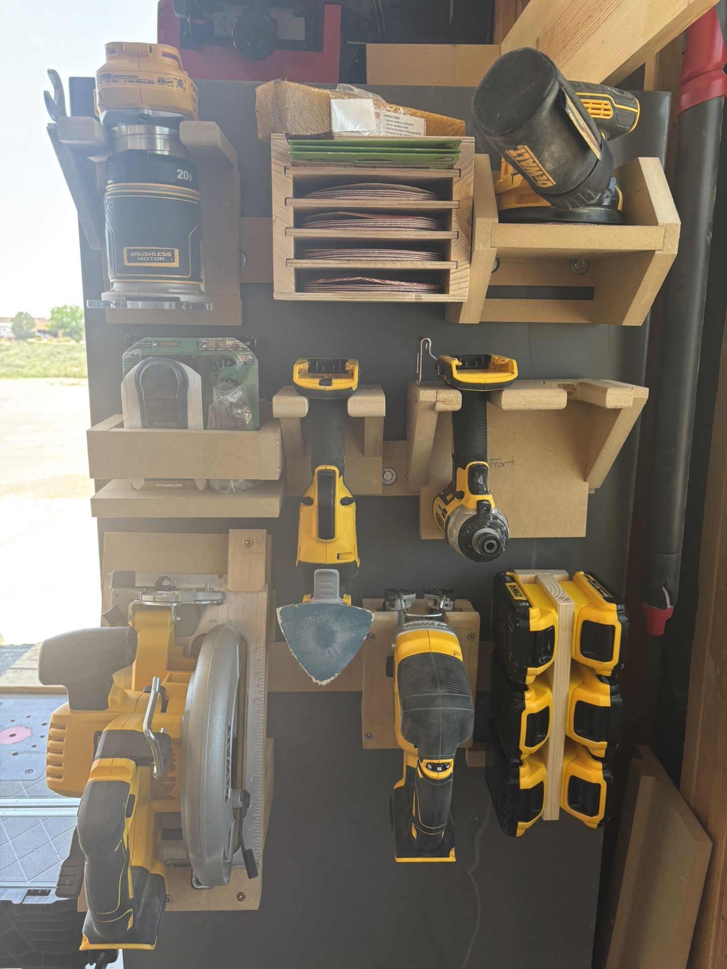 **TOOLS NOT INCLUDED** French Cleat Dewalt Tool Holders