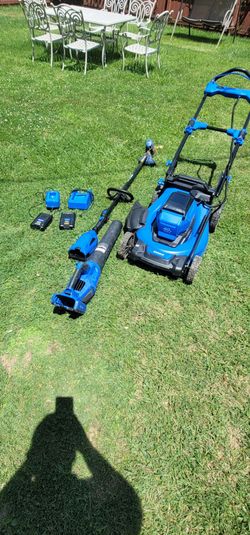 Kobalt 40v 20" Push Mower, Trimmer and lead blower combo $600 retail value
