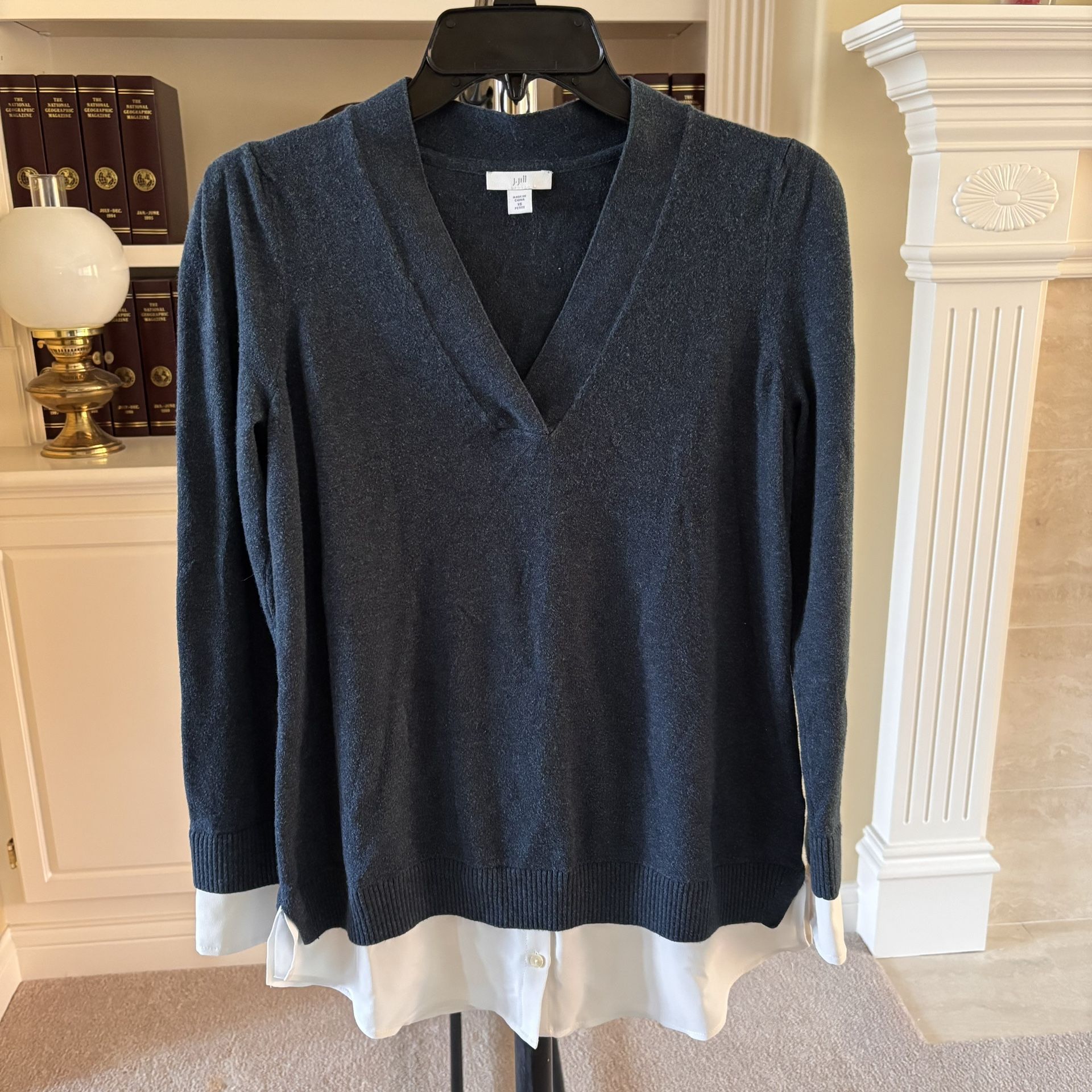 J. Jill Layered V-Neck Pullover Sweater XSP