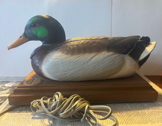 Vintage Mallard Duck Decoy Telephone 70’s Push Button Dial Quacks Ring