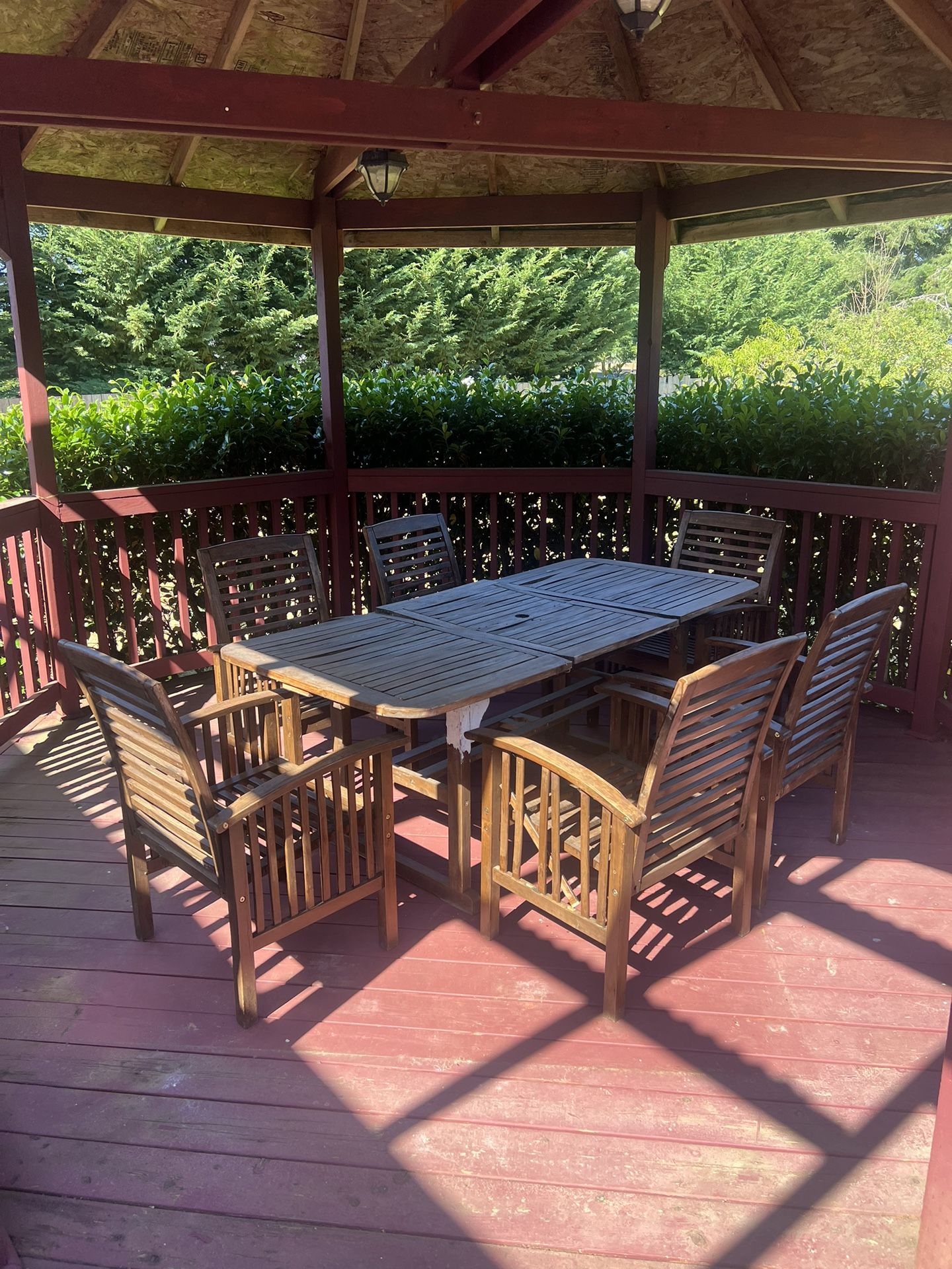 wood patio set