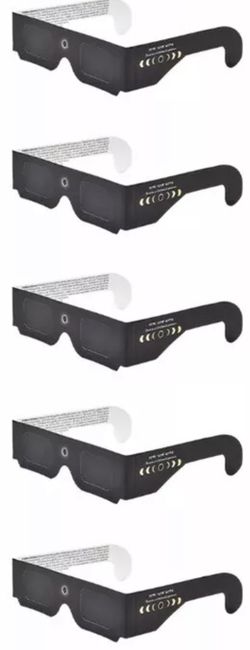 5 Pairs Solar Eclipse Glasses $10