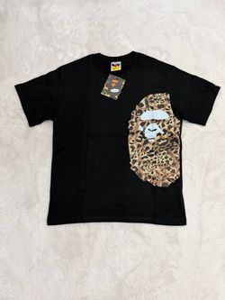 Bape Leopard Print Graphic Black Tee