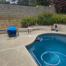 Pool Cover Reel w/ Cover (In-Ground Pool Setup)
