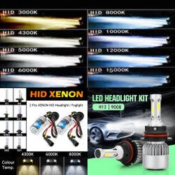 Hid Conversion Kit . Led Headlight Lights Bulb - 360 Beam Pattern - Lights For Fog Light High Beam Low Beam Honda Accord To Chevy Impala Malibu Civic