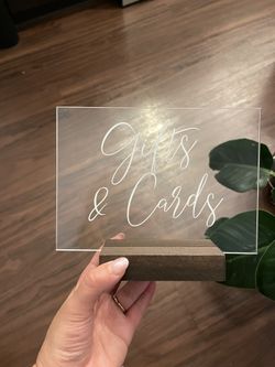 Gifts And Cards Acrylic Wedding Sign With Stand