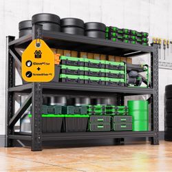 Industrial Grade 3-Tier Metal Garage Shelving Reinforced Heavy Duty Rack