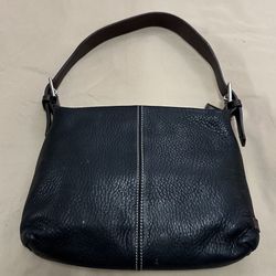 Vintage Dooney and Bourke Black Pebbled Leather Shoulder Bag