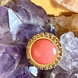 Gold Tone Orange Ring 