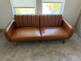 Vegan leather sleeper sofa - moving sale
