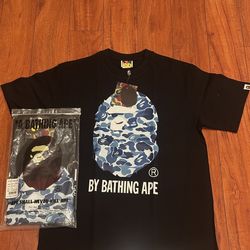 bape shirt blue and black