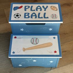 Boys Step Stool Play Ball With Storage