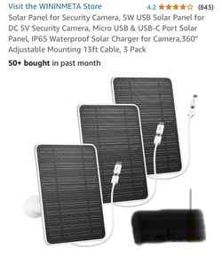 3 Solar Panels for Security Camera