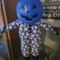 Halloween Pumpkin Pail Doll Standing Handmade NEW 