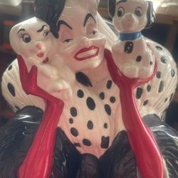 Disney Cruella DeVille Dalmatian Cookie Jar  