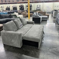 Corduroy Sofa Bed Available In Gray And Ivory Color