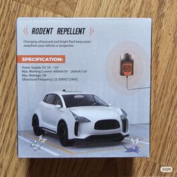 Ultrasonic Mice Repellent for cars, 1 Pack Rodent Mouse Repellent Plug in, Electronic Rat Pest Bat Deterrent with 4 Strobe Lights, Rodent Repellent fo