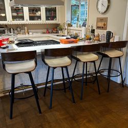 4 Bar Height Swivel Chairs/Stools