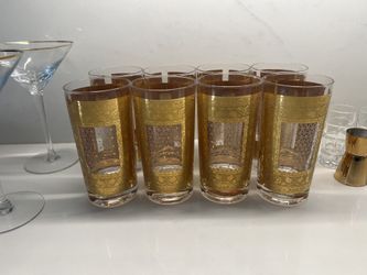 Pasinski Encrusted 22k Gold Kashmir Cocktail Tumblers